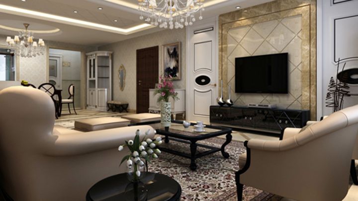 金鼎麗城135㎡簡歐風格案例