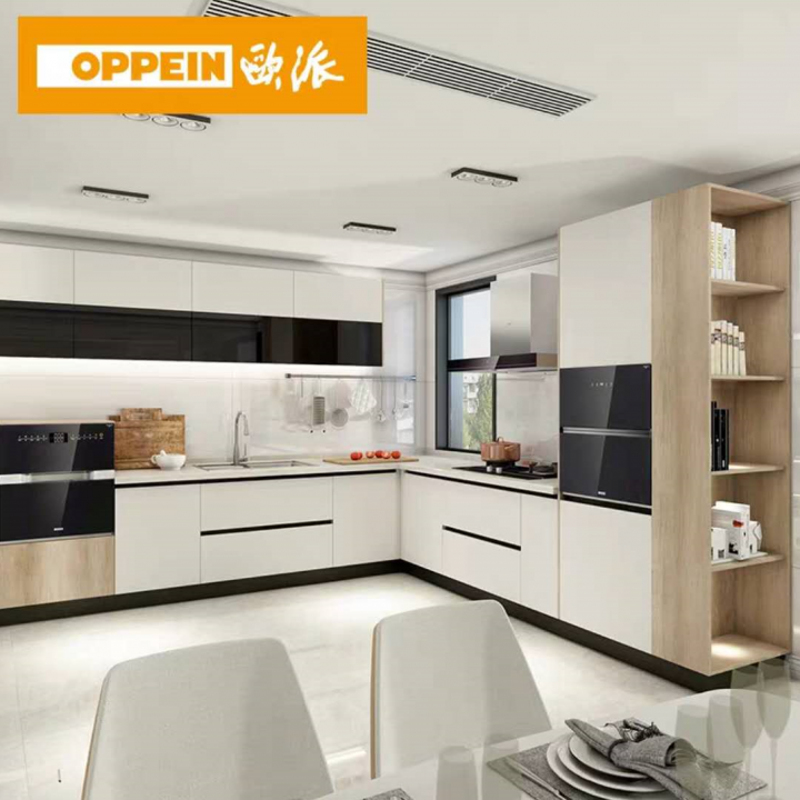 歐派整體櫥柜定制開放式廚房裝修廚柜吊柜石英石臺(tái)